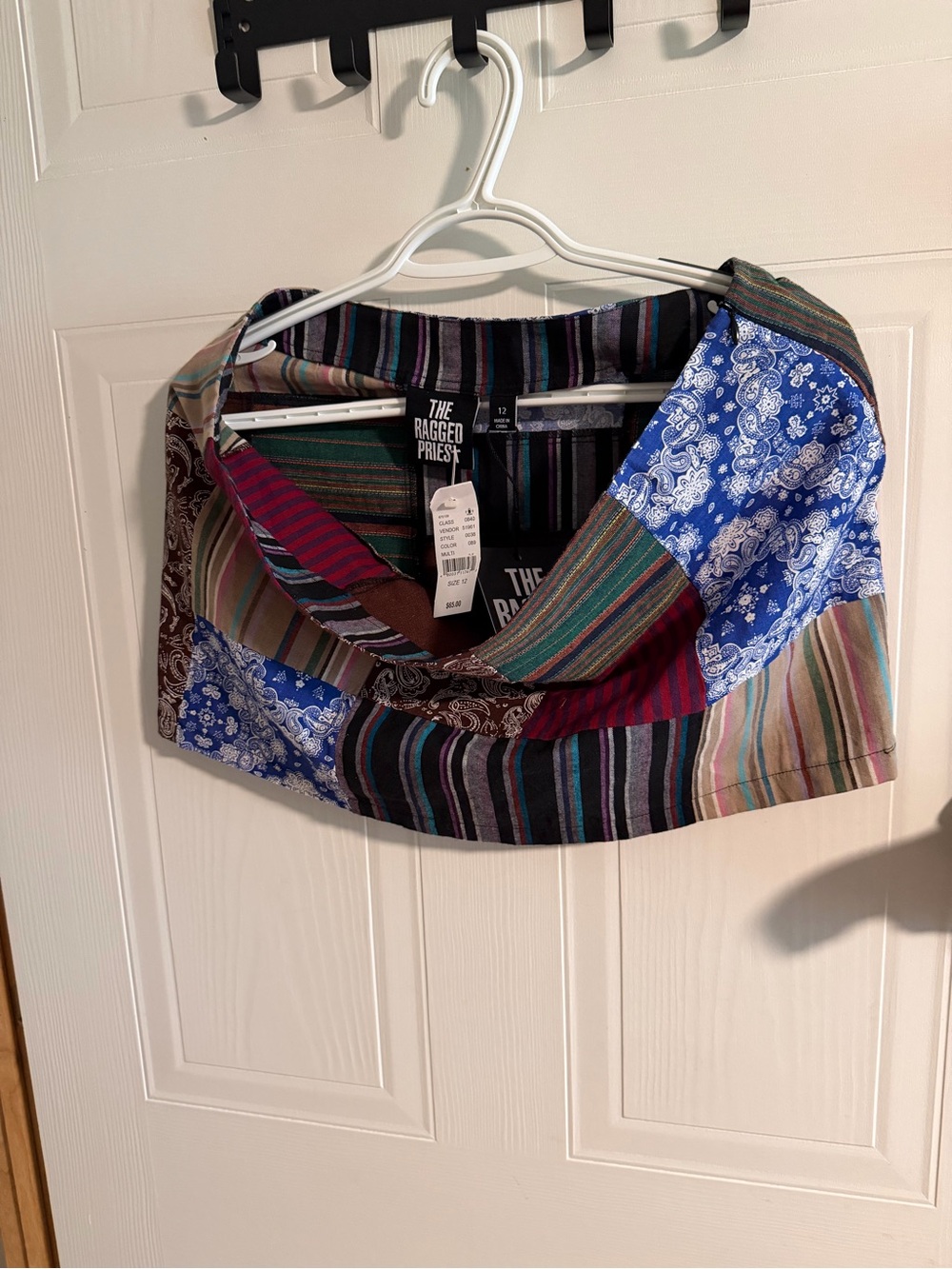 Patchwork Multicolor Mini Skirt NWT The Ragged Priest